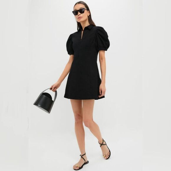 NWT HYACINTH HOUSE - L - Tuckernuck Black Front Zip Denim Mini Dress - Picture 5 of 9